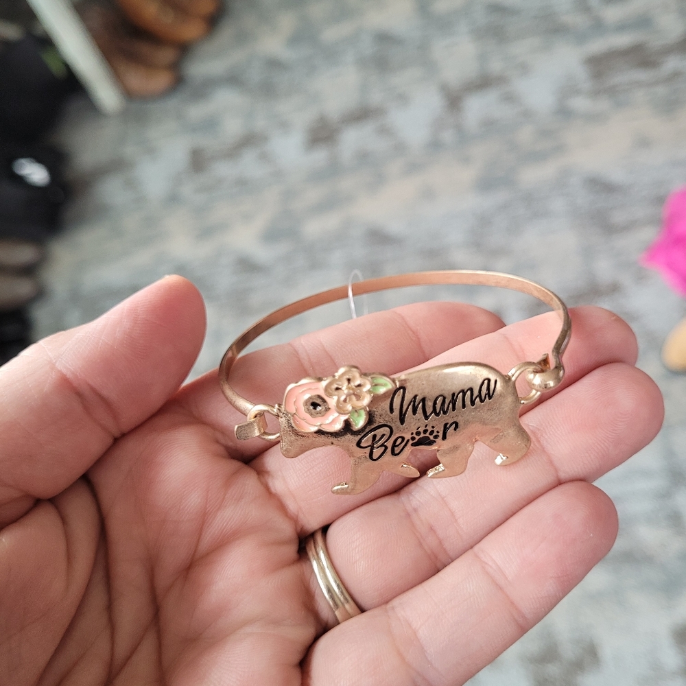 Mama bear cuff bracelet